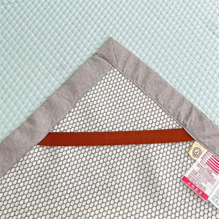 91家纺网 家纺一手货源 找家纺 鑫钰 2023新款凉感豆豆冰丝凉席 冰柠檬-冰豆豆蓝（床席款）