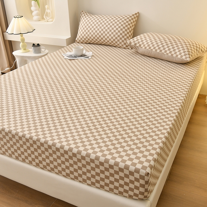 91家纺网 家纺一手货源 找家纺 家贝爱2023款A类母婴亲肤水洗棉床笠 复古卡格