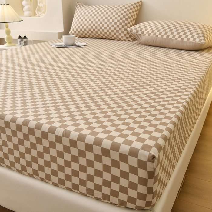 91家纺网 家纺一手货源 找家纺 家贝爱2023款A类母婴亲肤水洗棉床笠 复古卡格