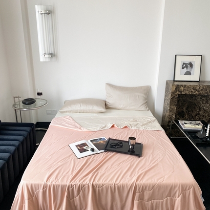 西西家居 2023新款纯色凉感丝夏被 冰米粉