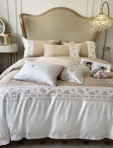 91家纺网 家纺一手货源 找家纺 魅都100阿克苏长绒棉刺绣四件套--雅颜系列 雅颜-香槟金