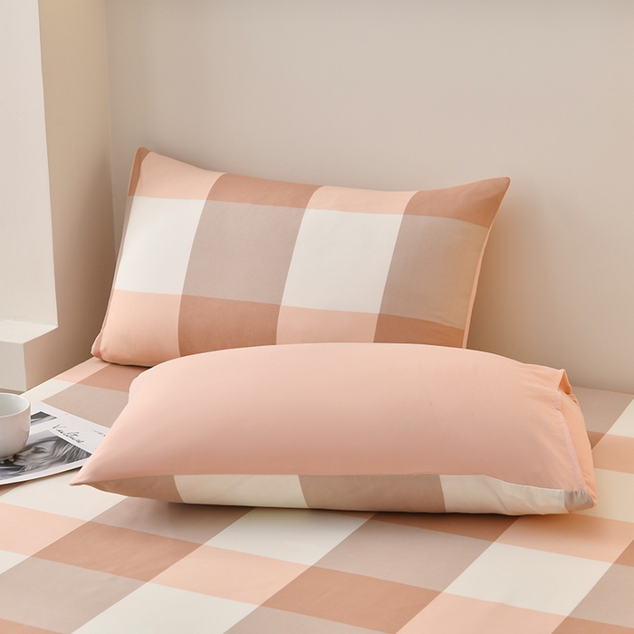 91家纺网 家纺一手货源 找家纺 家贝爱2023款A类母婴亲肤水洗棉床笠 粉玉大格