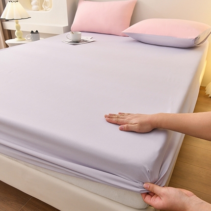 91家纺网 家纺一手货源 找家纺 家贝爱2023款A类母婴亲肤水洗棉床笠 紫灰