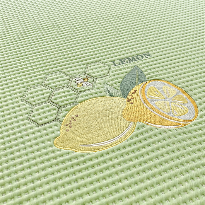 91家纺网 家纺一手货源 找家纺 鑫钰 2023新款凉感豆豆冰丝凉席 冰柠檬-华夫格绿（床笠款） 