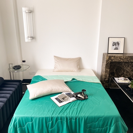 西西家居 2023新款纯色凉感丝夏被 冰瓜绿