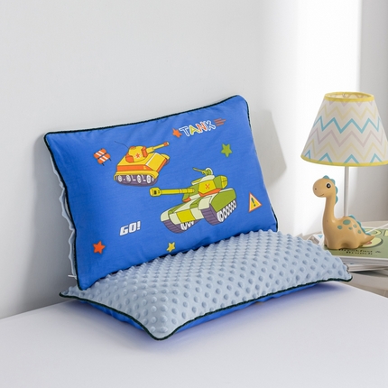 91家纺网 家纺一手货源 找家纺 萌番宝2023新款全棉豆豆绒儿童枕头 坦克大战