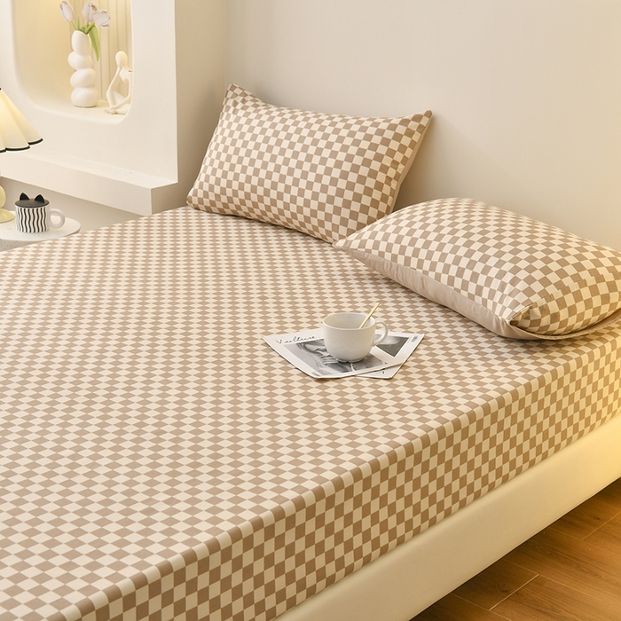 91家纺网 家纺一手货源 找家纺 家贝爱2023款A类母婴亲肤水洗棉床笠 复古卡格