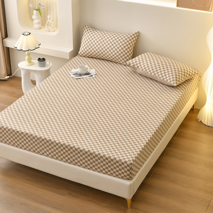 91家纺网 家纺一手货源 找家纺 家贝爱2023款A类母婴亲肤水洗棉床笠 复古卡格