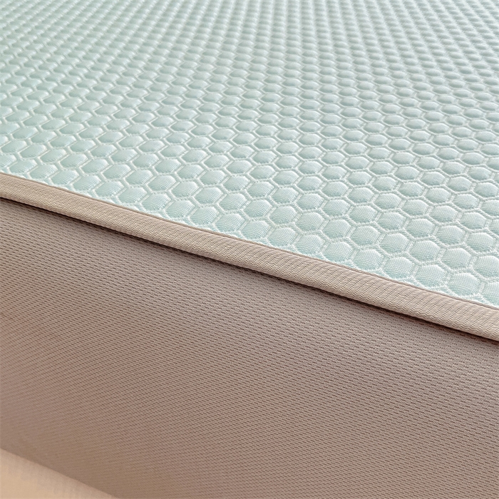 91家纺网 家纺一手货源 找家纺 鑫钰 2023新款凉感豆豆冰丝凉席 冰柠檬-冰豆豆蓝（床笠款）