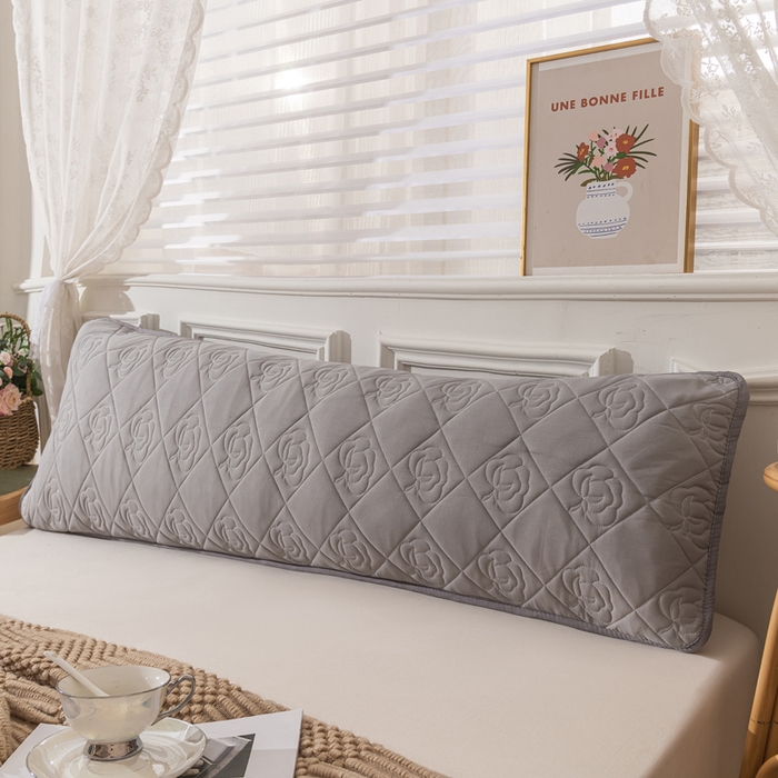 91家纺网 家纺一手货源 找家纺 梦舒羽  2025新款水洗棉麻单人夹棉枕头套大豆纤维双人枕套 月灰