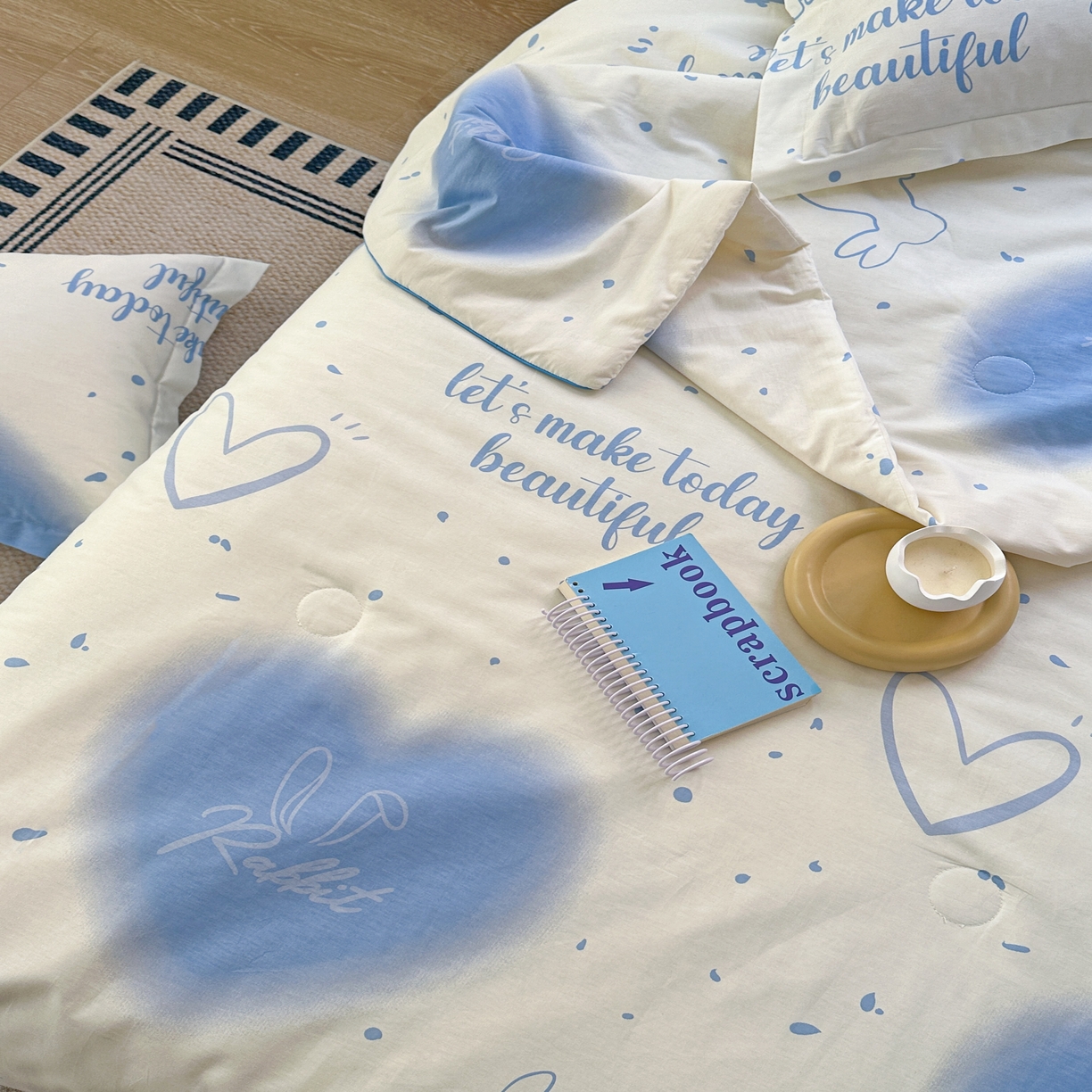 91家纺网 家纺一手货源 找家纺 柚子YOUTH 2023新款全棉夏被四件套 梦幻之心