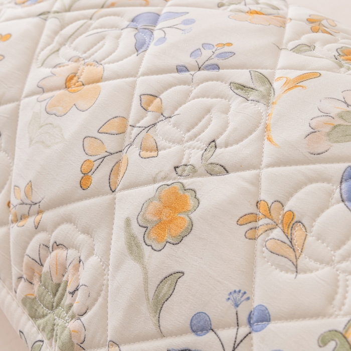 91家纺网 家纺一手货源 找家纺 梦舒羽 2025新款水洗棉麻单人夹棉枕头套大豆纤维双人枕套 太阳花