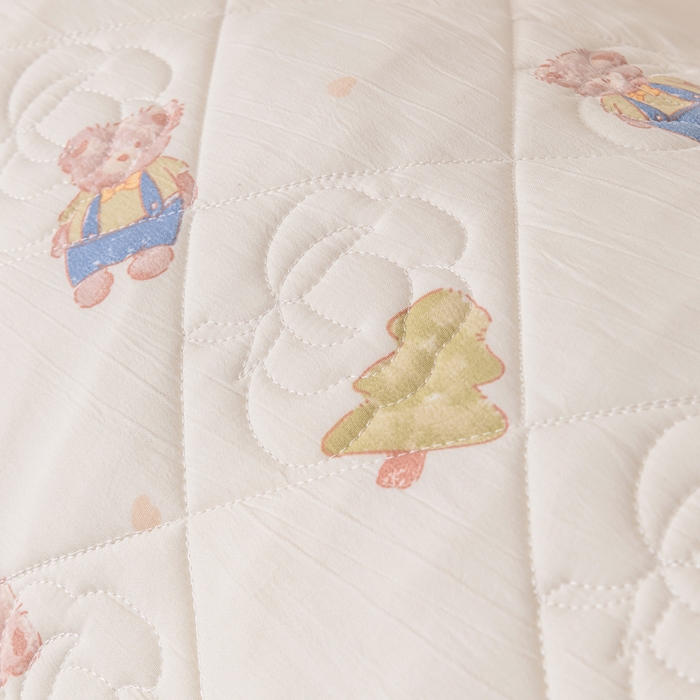 91家纺网 家纺一手货源 找家纺 梦舒羽2025新款水洗棉麻单人夹棉枕头套大豆纤维双人枕套 童话乐园