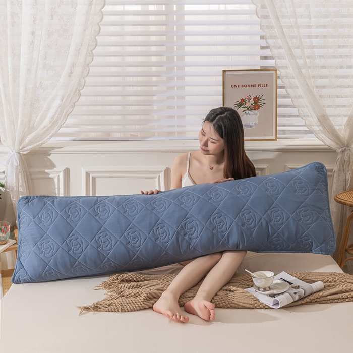 91家纺网 家纺一手货源 找家纺 梦舒羽 2025新款水洗棉麻单人夹棉枕头套大豆纤维双人枕套 宾利兰