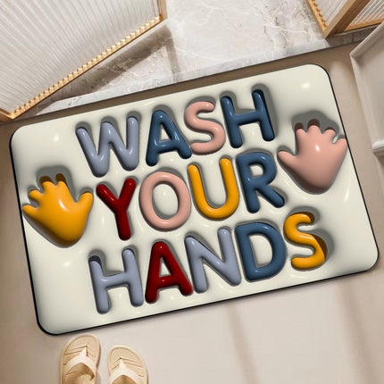 91家纺网 家纺一手货源 找家纺 卡初 2023新款膨胀硅藻泥系列地垫风格2 膨胀气泡-洗手手