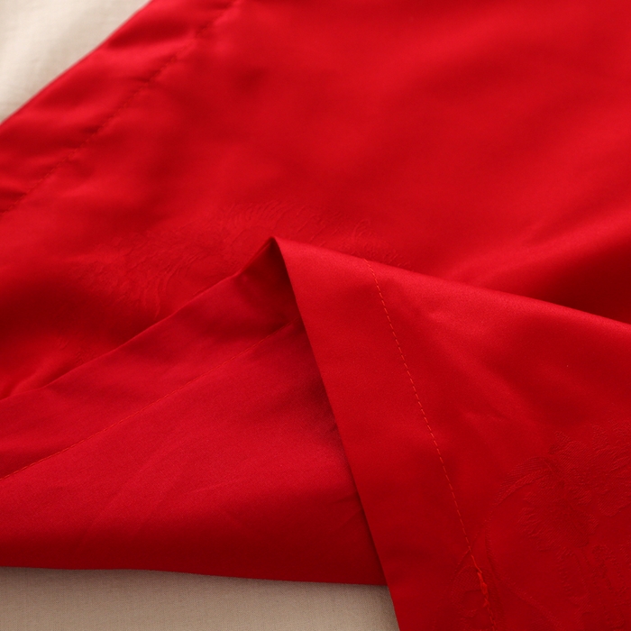 91家纺网 家纺一手货源 找家纺 锦绣万家 2023新款仿丝棉提花盛世爱恋枕套 大红枕