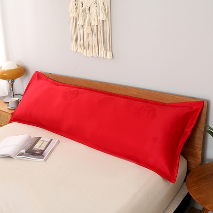 91家纺网 家纺一手货源 找家纺 锦绣万家 2023新款仿丝棉提花盛世爱恋枕套 大红枕