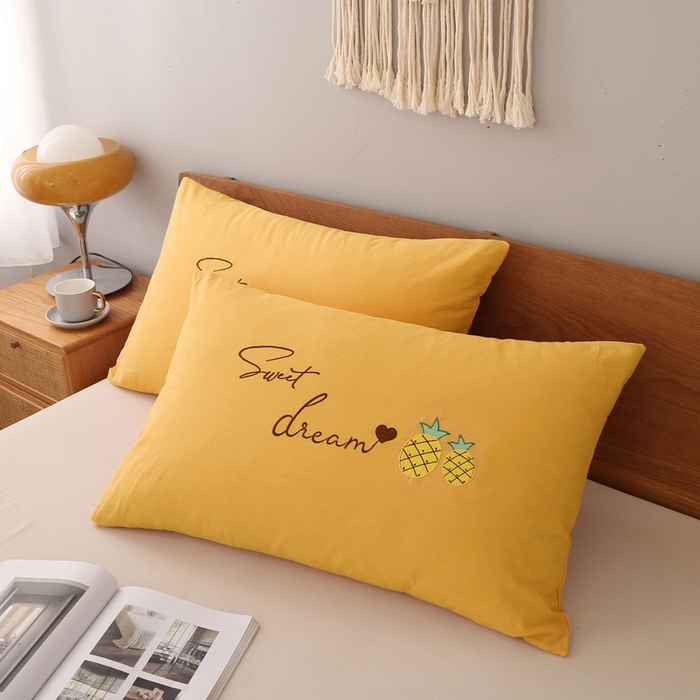 91家纺网 家纺一手货源 找家纺 （总）锦绣万家  2023新款色织水洗棉绣花枕套