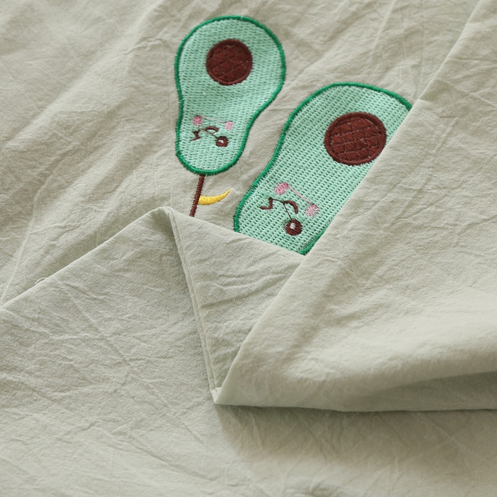 91家纺网 家纺一手货源 找家纺 锦绣万家  2023新款色织水洗棉绣花枕套 牛油果