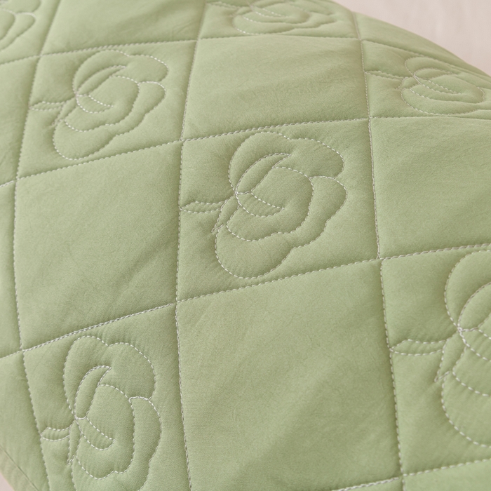 91家纺网 家纺一手货源 找家纺 梦舒羽2025新款水洗棉麻单人夹棉枕头套大豆纤维双人枕套 牛油果绿