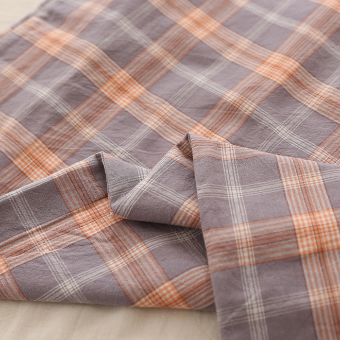 91家纺网 家纺一手货源 找家纺 锦绣万家2023新款色织水洗棉格子双人枕套 简格灰