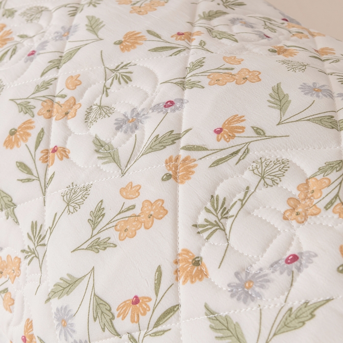 91家纺网 家纺一手货源 找家纺 梦舒羽 2025新款水洗棉麻单人夹棉枕头套大豆纤维双人枕套 小碎花