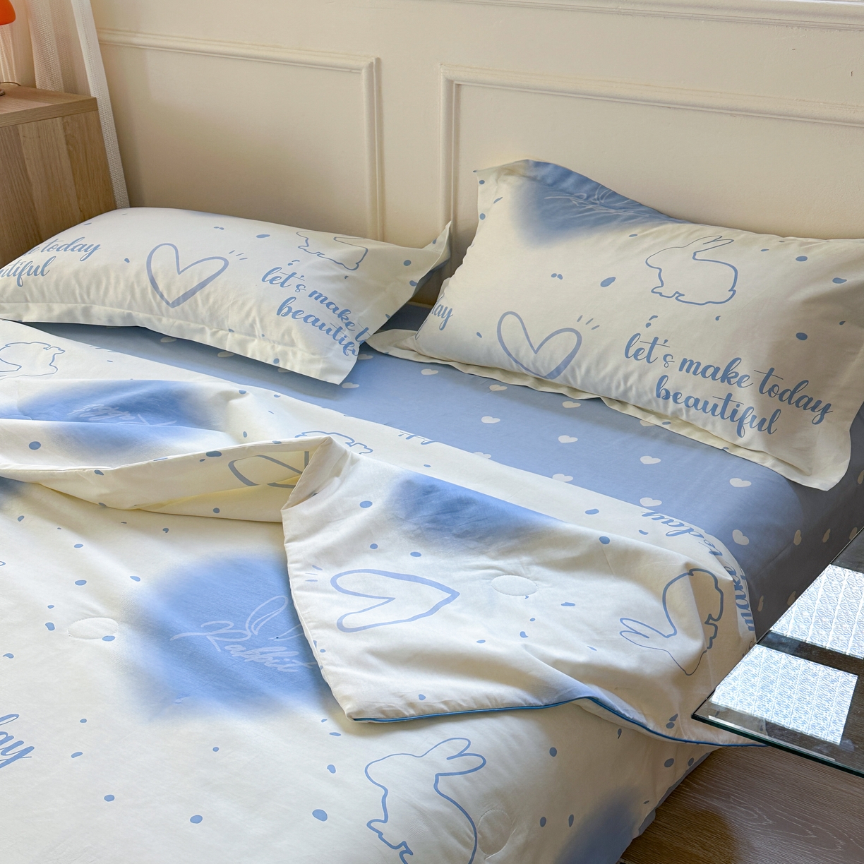 91家纺网 家纺一手货源 找家纺 柚子YOUTH 2023新款全棉夏被四件套 梦幻之心