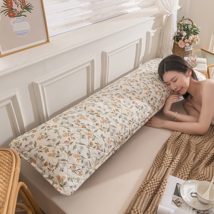 梦舒羽 2025新款水洗棉麻单人夹棉枕头套大豆纤维双人枕套 小碎花