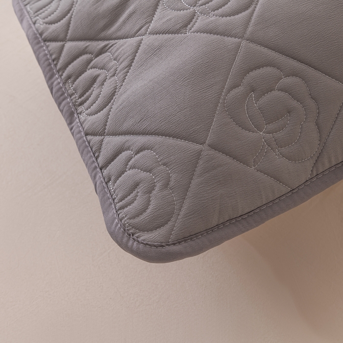 91家纺网 家纺一手货源 找家纺 梦舒羽  2025新款水洗棉麻单人夹棉枕头套大豆纤维双人枕套 月灰