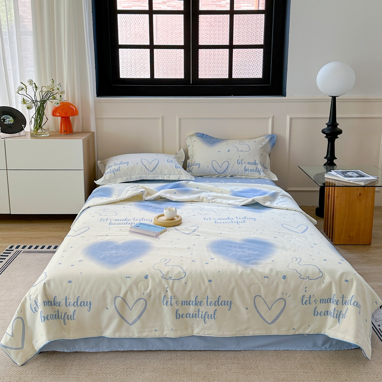 91家纺网 家纺一手货源 找家纺 柚子YOUTH 2023新款全棉夏被四件套 梦幻之心