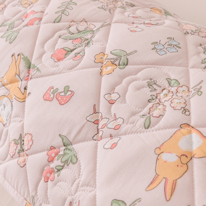 91家纺网 家纺一手货源 找家纺 梦舒羽 2025新款水洗棉麻单人夹棉枕头套大豆纤维双人枕套 花中鹿