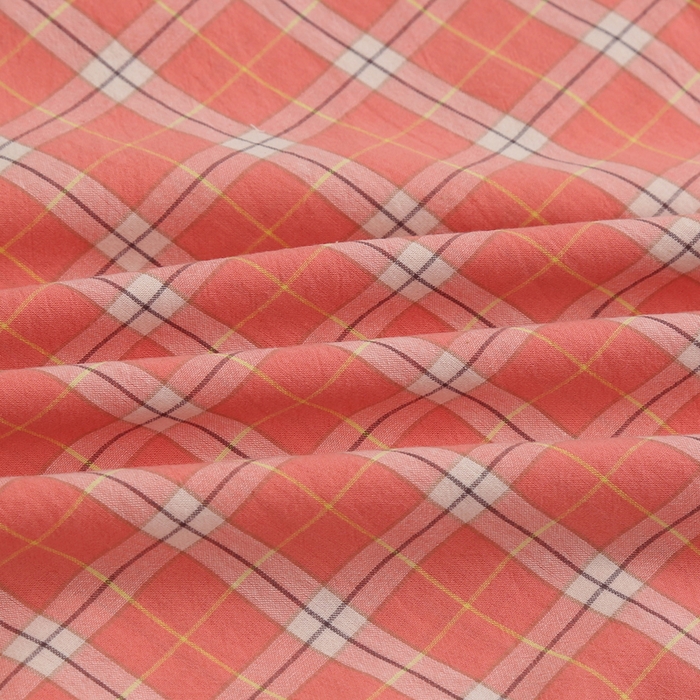 91家纺网 家纺一手货源 找家纺 锦绣万家2023新款色织水洗棉格子双人枕套 清风粉