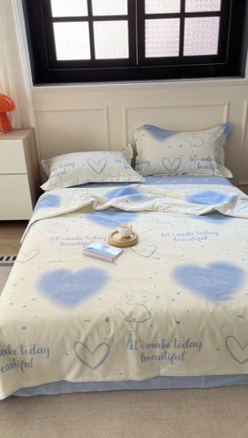 91家纺网 家纺一手货源 找家纺 柚子YOUTH 2023新款全棉夏被四件套 梦幻之心