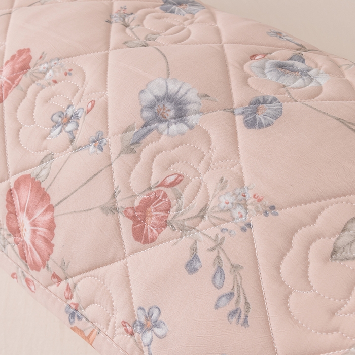 91家纺网 家纺一手货源 找家纺 梦舒羽 2025新款水洗棉麻单人夹棉枕头套大豆纤维双人枕套 牵牛花