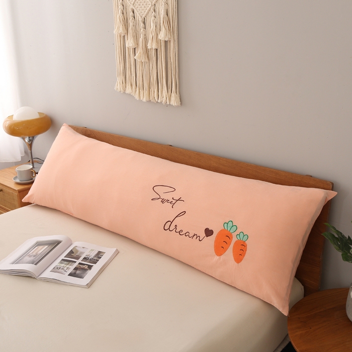 91家纺网 家纺一手货源 找家纺 锦绣万家2023新款色织水洗棉绣花双人枕套 水洗棉绣花胡萝卜