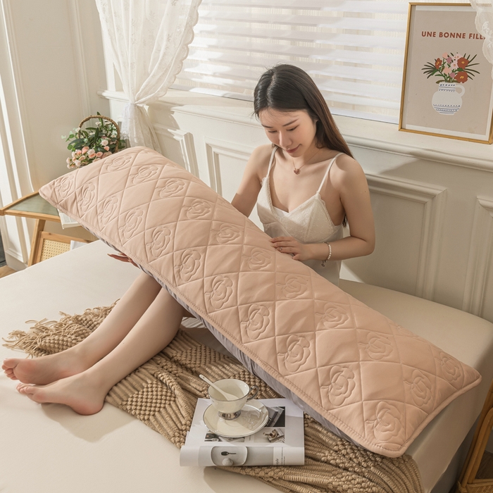 91家纺网 家纺一手货源 找家纺 梦舒羽 2025新款水洗棉麻单人夹棉枕头套大豆纤维双人枕套 香槟色