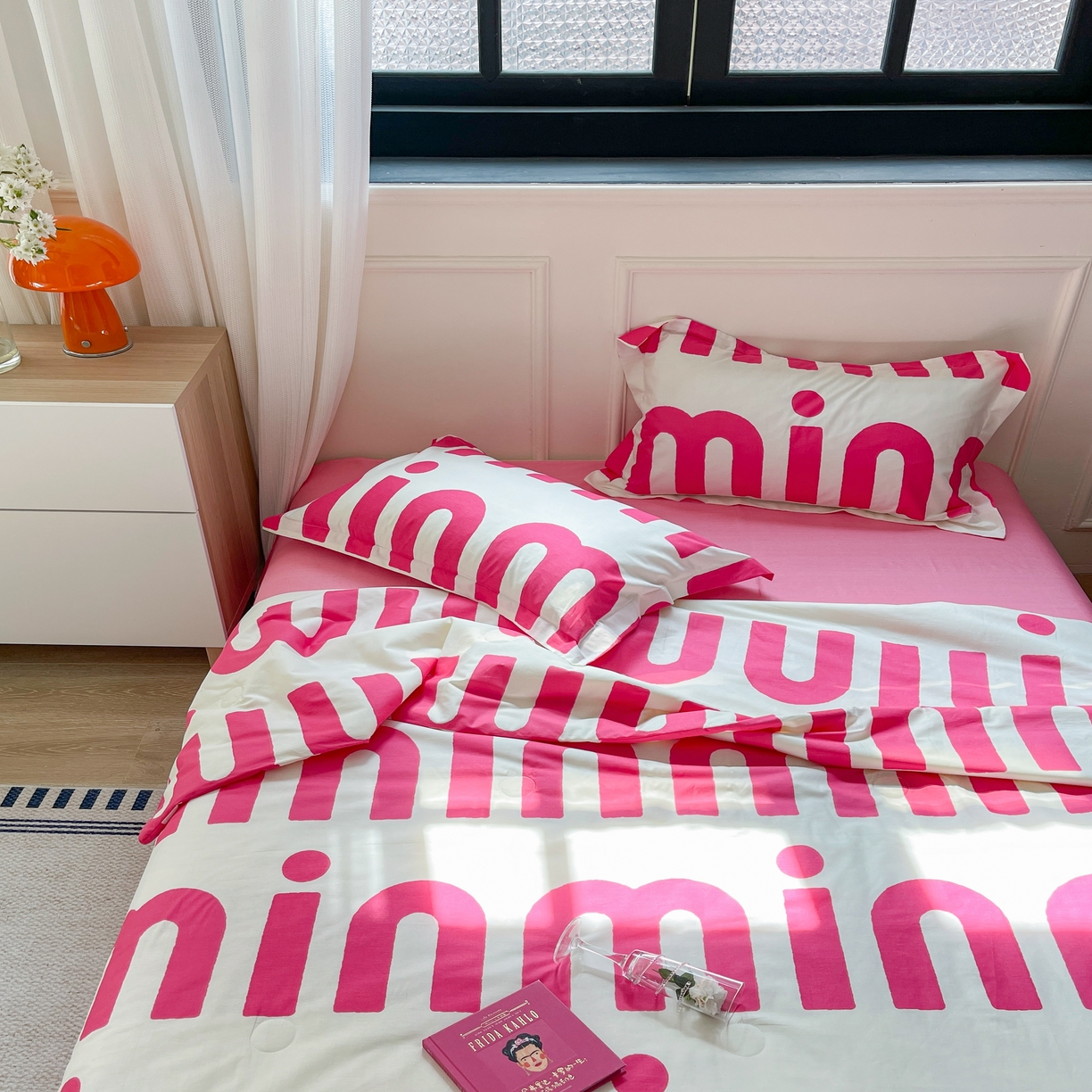 91家纺网 家纺一手货源 找家纺 柚子YOUTH 2023新款全棉夏被四件套 粉色回忆