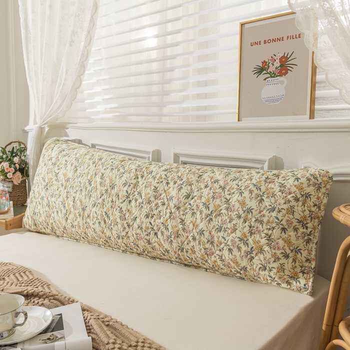 91家纺网 家纺一手货源 找家纺 梦舒羽  2025新款水洗棉麻单人夹棉枕头套大豆纤维双人枕套 繁花