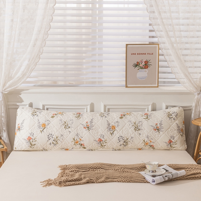 91家纺网 家纺一手货源 找家纺 梦舒羽 2025新款水洗棉麻单人夹棉枕头套大豆纤维双人枕套 花海