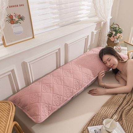 梦舒羽  2025水洗棉麻单人夹棉枕头套大豆纤维双人枕套 胭脂粉