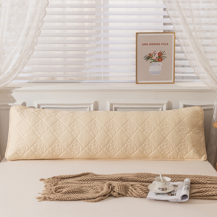 91家纺网 家纺一手货源 找家纺 梦舒羽 2025新款水洗棉麻单人夹棉枕头套大豆纤维双人枕套 鹅黄色