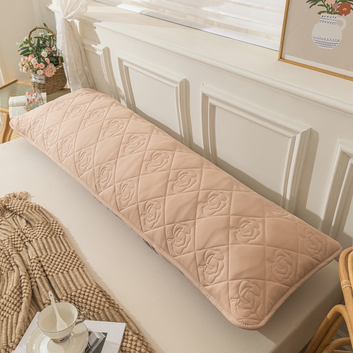 91家纺网 家纺一手货源 找家纺 梦舒羽 2025新款水洗棉麻单人夹棉枕头套大豆纤维双人枕套 香槟色