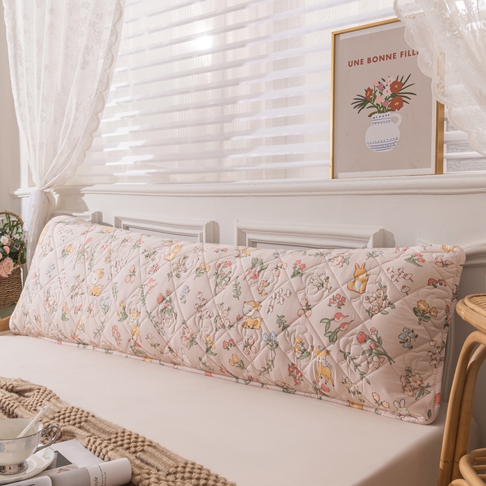 91家纺网 家纺一手货源 找家纺 梦舒羽 2025新款水洗棉麻单人夹棉枕头套大豆纤维双人枕套 花中鹿