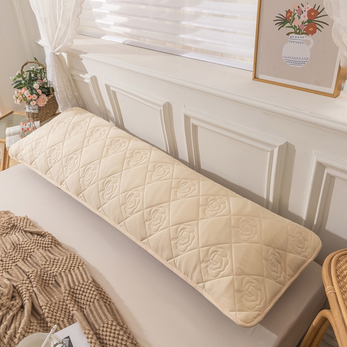 91家纺网 家纺一手货源 找家纺 梦舒羽 2025新款水洗棉麻单人夹棉枕头套大豆纤维双人枕套 鹅黄色