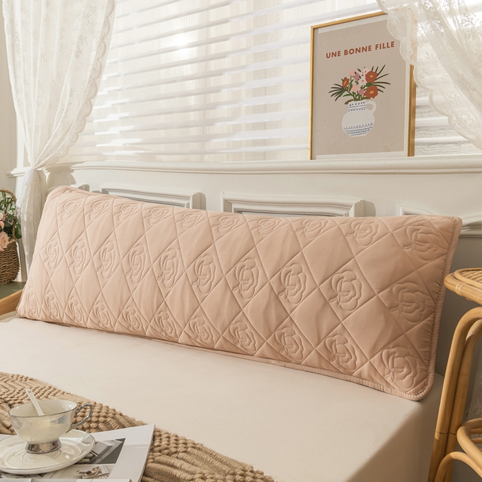 91家纺网 家纺一手货源 找家纺 梦舒羽 2025新款水洗棉麻单人夹棉枕头套大豆纤维双人枕套 香槟色