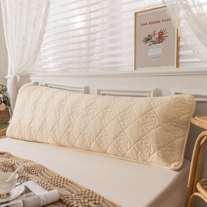 91家纺网 家纺一手货源 找家纺 梦舒羽 2025新款水洗棉麻单人夹棉枕头套大豆纤维双人枕套 鹅黄色