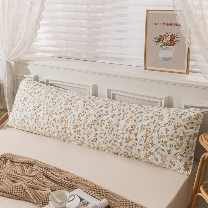 91家纺网 家纺一手货源 找家纺 梦舒羽 2025新款水洗棉麻单人夹棉枕头套大豆纤维双人枕套 小碎花