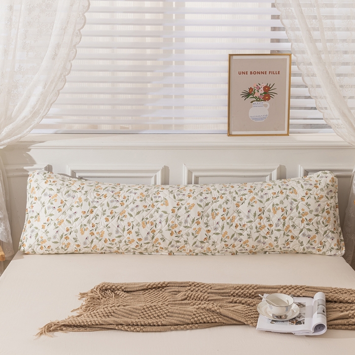 91家纺网 家纺一手货源 找家纺 梦舒羽 2025新款水洗棉麻单人夹棉枕头套大豆纤维双人枕套 小碎花