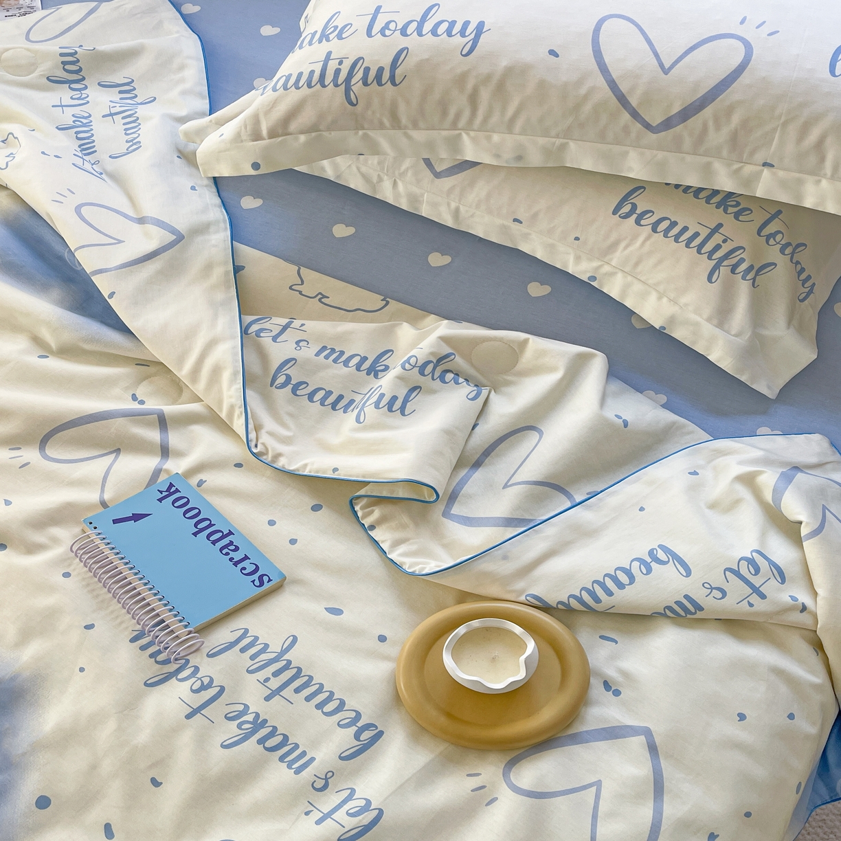 91家纺网 家纺一手货源 找家纺 柚子YOUTH 2023新款全棉夏被四件套 梦幻之心