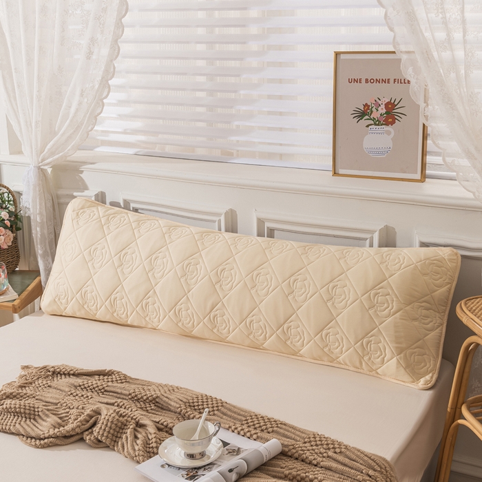 91家纺网 家纺一手货源 找家纺 梦舒羽 2025新款水洗棉麻单人夹棉枕头套大豆纤维双人枕套 鹅黄色